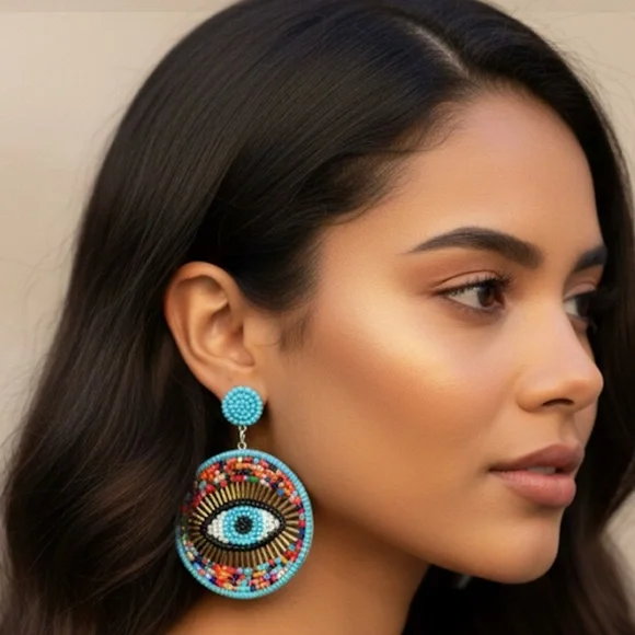 ✨NEW Colorful Beaded Eye Earrings - Picture 3 of 6